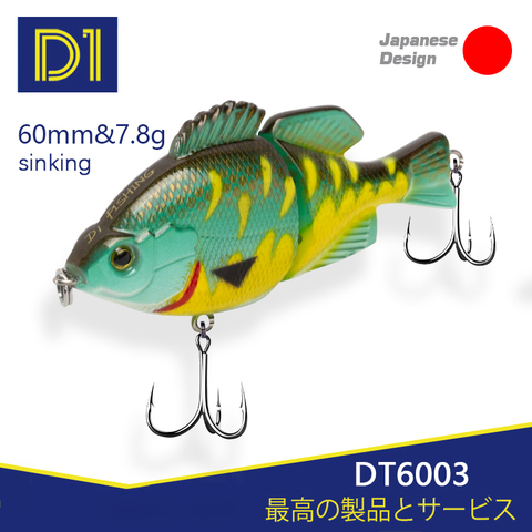 D1 Multi-section bait dogs fishing lure Crankbait 60mm/7.8g Wobbler 3D EYES for Bass Pike VMC HOOK Swimbait DT6003 ► Photo 1/6