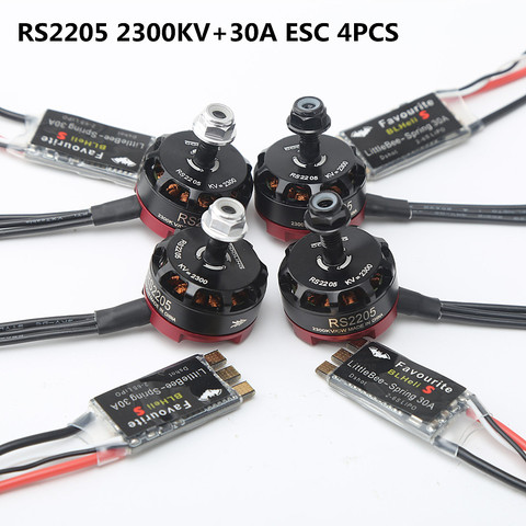 RS2205 2205  2300KV CW CCW Brushless Motor With LittleBee 20A/30A BLHeli_S ESC for FPV RC QAV250 X210 Racing Drone  Multicopter ► Photo 1/6