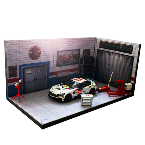 1/64 1/24 garage factory maintenance warehouse house building model for car vehicle toys collection parking lot scene background ► Photo 1/4