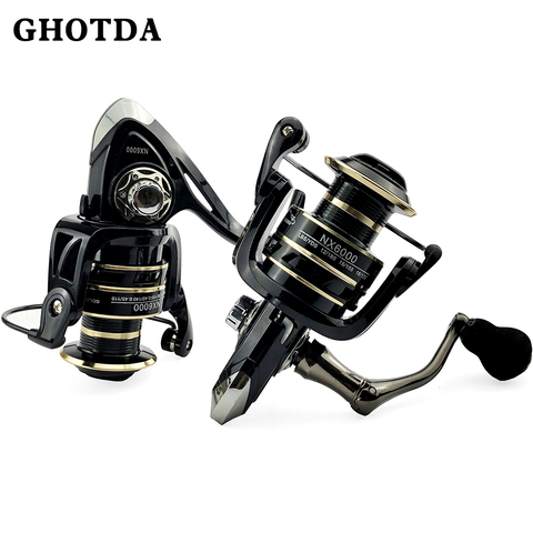 GHOTDA Fishing Reel Spinning Metal Spool Stainless Steel Ball Bearing Metal Handle Saltwater reel for fishing ► Photo 1/6