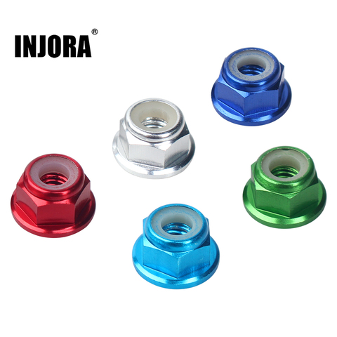 INJORA M4 Metal 4mm Wheel Lock Nut for 1/10 RC Car Crawler Traxxas TRX4 Axial SCX10 90046 D90 Slash 2wd SCTE 4x4 ► Photo 1/6