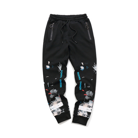 Streetwear Sweatpants Paint Style Hip Hop Sports Pants Fashion Brand Men And Women's Ow Joggers ► Photo 1/6