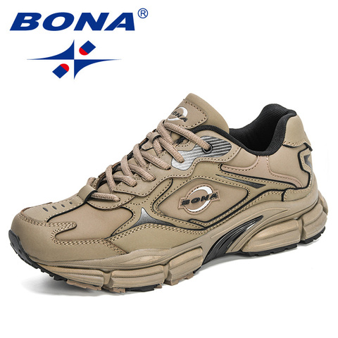 BONA 2022 New Designers Popular Action Leather Men Sneakers Outdoor Casual Shoes Fashion Man Leisure Footwear Walking Shoes Soft ► Photo 1/6