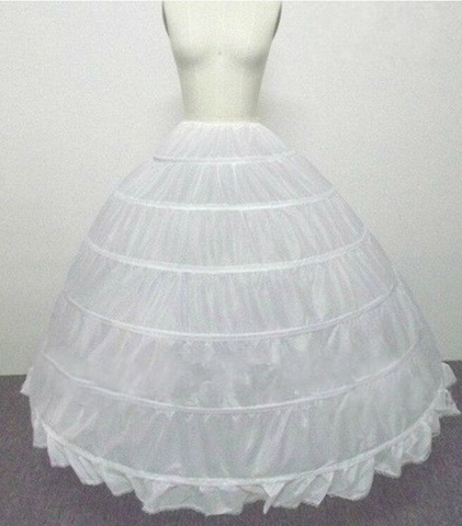 Wedding Accessories Petticoat Vestido Longo Ball Gown Crinoline Underskirt 6 Hoops Skirt Petticoats In Stock ► Photo 1/6