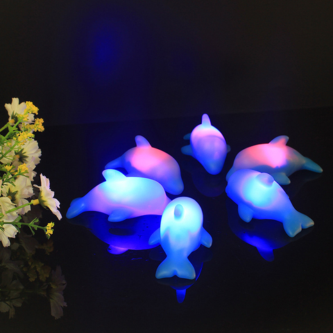 Summer Pool Float Dolphins Light Up Toys for Kids Swimming Pool Shower Bath Led Lighting Toys Pool Party Accessories Toy ► Photo 1/6