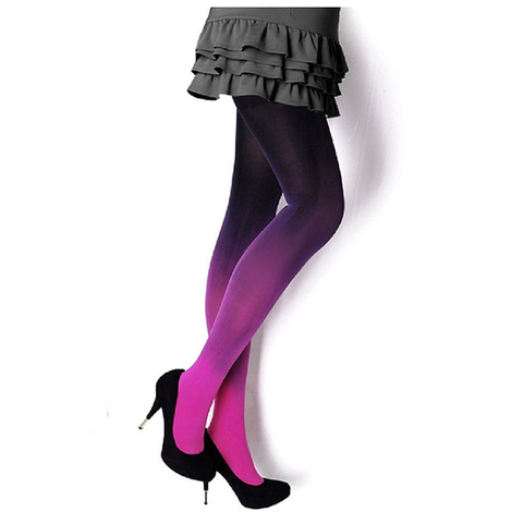 New Women's 120D Velvet Tights Candy Color Gradient Opaque Seamless Stockings Pantyhose Female Pantys (SO015) ► Photo 1/5