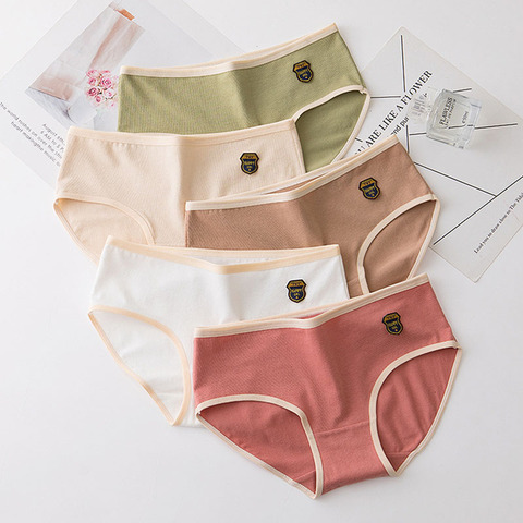 Women's Cotton Underwear Cute Girl's Panties Med Waist Large Women's Underwear Seamless Breathable Briefs Female New Lingerie ► Photo 1/6