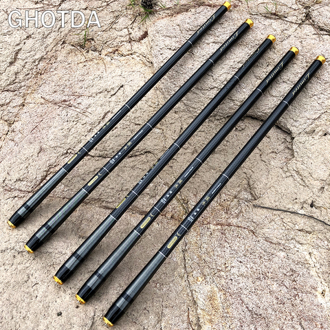 GHOTDA 3.6M -7.2M Carbon Fiber Fishing Rod Telescopic Ultra-light Hard Pole for Stream Freshwater Fishing Pole ► Photo 1/6