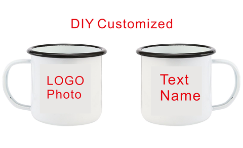 350ML Enamel Creative Coffee Mug Travel Tea Cup Custom Milk Mugs Handmade DIY home office Personalized Gift MAZWEI Store ► Photo 1/6