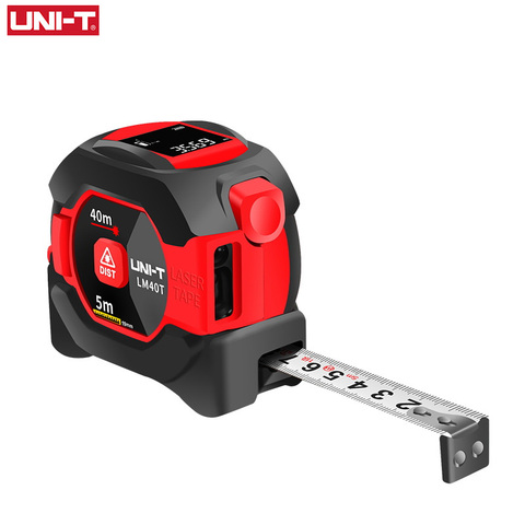 UNI-T 2in1 40m Laser Tape Measure Roulette Distance Meter Rangefinder Electronic Ruler LCD Display Measuring Tool ► Photo 1/6