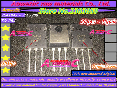 Aoweziic  2022+  10pair  100% new imported original  2SA1943 2SC5200 A1943 C5200 TO-3P high-power audio power amplifier tube ► Photo 1/6