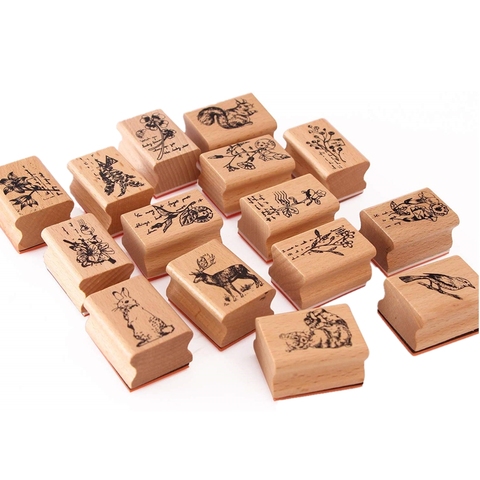 Forest World Cute DIY Wooden Rubber Stamps Diary Scrapbooking Stamps Set ► Photo 1/5