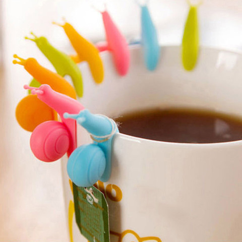 5Pcs Snail Shape Silicone Tea Bag Clips Holder Tableware Tea Pot Decoration Drinkware Random Color ► Photo 1/5