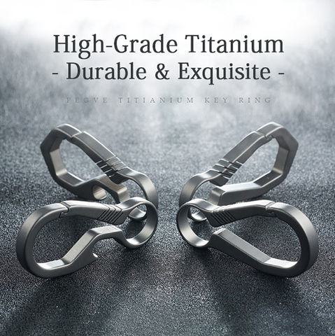 Real Titanium Key Chain Men EDC Lightweight Titanium Keychain Hanging Buckle Key Rings Quickdraw Tool High-Quality Carbine ► Photo 1/6