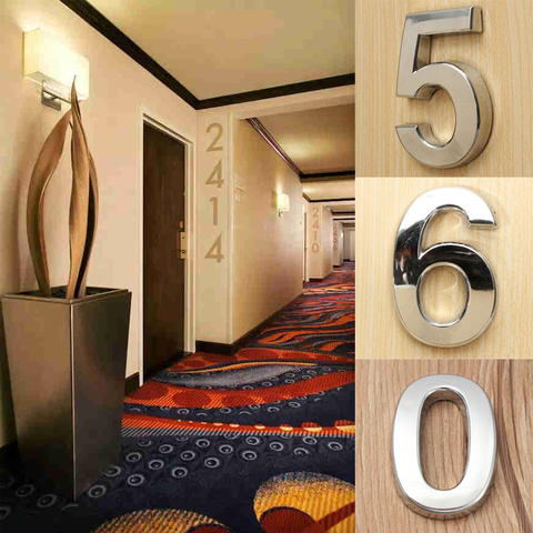 3D Digits 0-9 House Number Sign Self Adhesive Address Digit Sticker Plate Numeral Door Plaque for Home Hotel Decor ► Photo 1/6