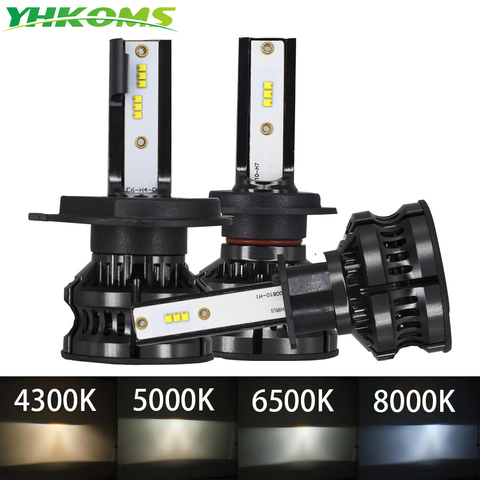 YHKOMS  H4 Led 4300K ZES H1 H7 LED 5000K 8000K H8 H9 H11 9005 HB3 9006 HB4 H3 80W 16000LM Car Headlight Auto Fog Light 12V 6500K ► Photo 1/6