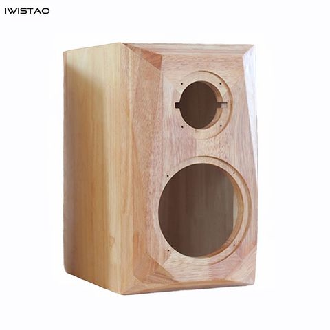 IWISTAO HIFI 2 Way Bookshelf Solid Wood Empty Speaker Cabinet 4 Inch 1 Pair Diamond 7.7L Cut Corner for Tube Amplifier ► Photo 1/5