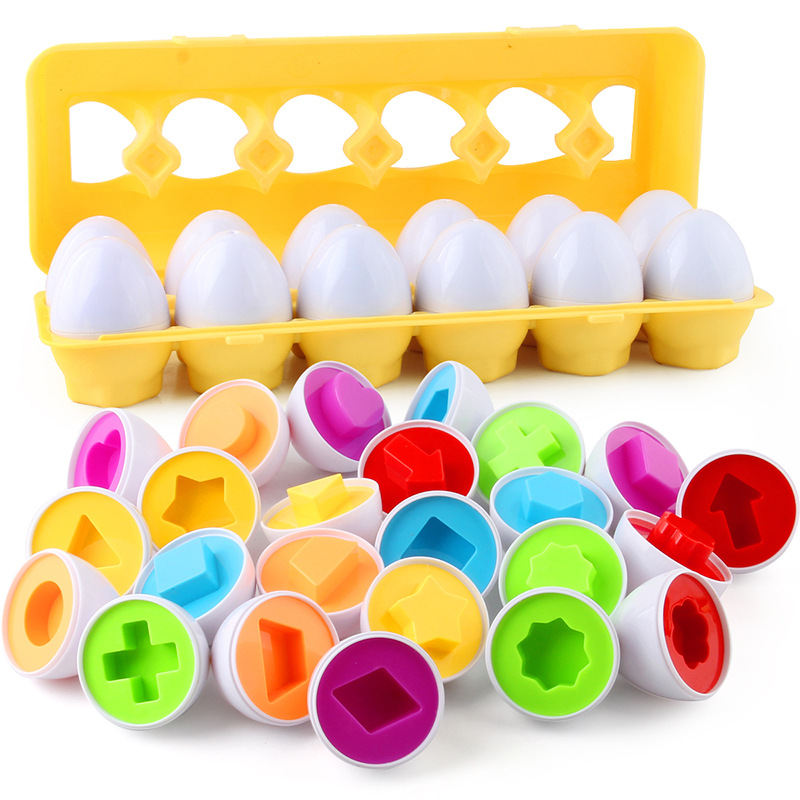 6Pcs/Set Kids Play Kitchen Eggs Puzzle Eggs Kids Educational Smart Toys Gift QK 