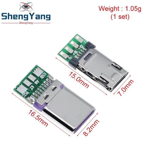 2022 NEW Micro Male Plug With PCB Solder Plate Double-sided Micro 5P Plug Usb Connector+ Type-C Male USB Connector With 4Pin PCB ► Photo 1/6