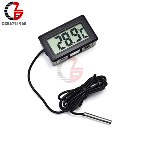 5M Black FY-10 Mini LCD Digital Thermometer Aquarium Car Water Bath Temperature Tester Detector Monitor Temperature Sensor ► Photo 1/1