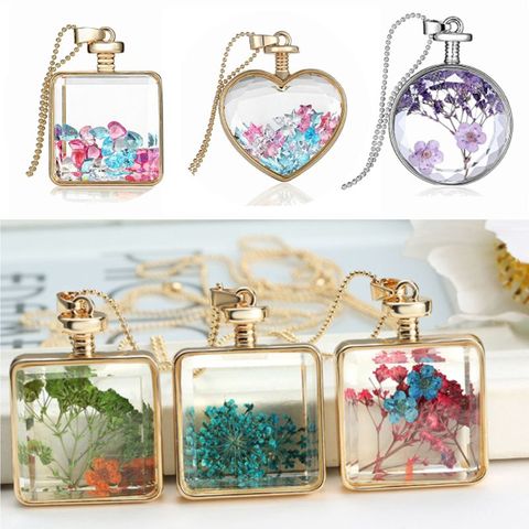 Pressed Flowers Pendant Metal DIY Frame Bezel Cabochon UV Resin Jewelry Making ► Photo 1/6