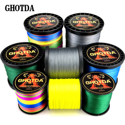 GHOTDA Braided Fishing line 300M 9/8/4 Strands Threads Multifilament PE 0.11-0.70mm 0.4#-12.0# ► Photo 1/6