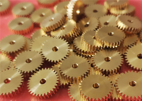 2X 0.5M 30T Copper gear Thickness 2/3mm Hole 1.98 2.02 2.98 3.02 2mm 3mm 16MM diameter Gear ► Photo 1/2
