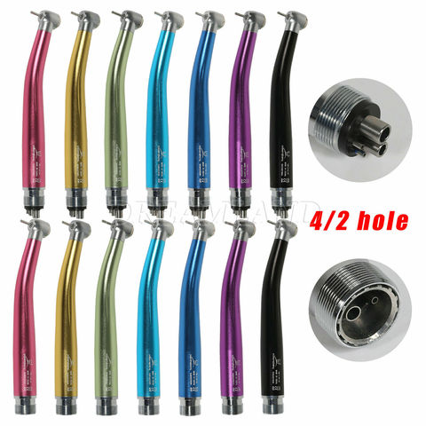 7 Colors Dental High Speed Handpiece Push Button Standard Head 2/4Holes Air Turbine Single Water Spring Rotor/Cartridge Fit NSK ► Photo 1/6