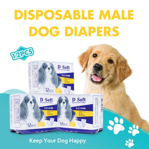 Pet Dog Diapers Disposable Male Dog Diapers New Super Absorbent Diapers for Dogs and Cats Dog Diapers Male Wraps Sanitary Pants ► Photo 1/6