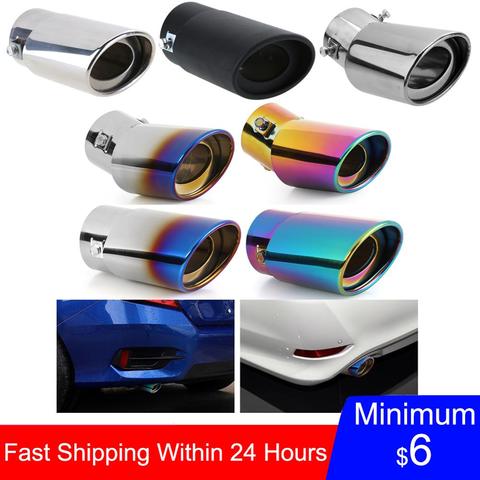 Universal Car Exhaust Muffler Tip Round Stainless Steel Car Tail Rear Chrome Round Exhaust Pipe Tail Muffler Tip Pipe Silver ► Photo 1/6