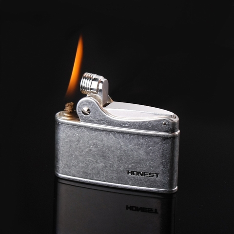 Retro Gasoline Flint Lighter Firewheel Trenches Pure Copper Cigarette Petrol Lighter Free Fire Inflated Metal Gadgets For Men ► Photo 1/5