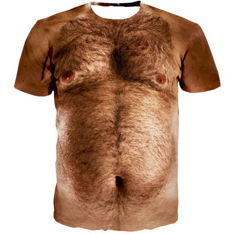 2022 New Fashion men 3d T Shirt Funny Printed Chest Hair Muscle Short Sleeve Summer men's tshirts Funny monkey face T-shirt Y201 ► Photo 1/6