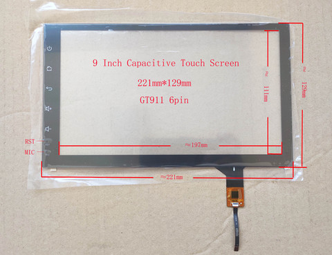 9 inch Car Navigation Capacitive Touch panel Sensor Glass Digiziter  For  VW Honda Toyota 221*129mm 6pin GT911/928/9271 ► Photo 1/2