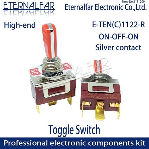 12MM E-TEN1122 High-end Quality Silver Contact SPST 16A 250V AC ON-OFF-ON 3Pin Reset Rocker Toggle Slide Switch Waterproof ► Photo 1/5