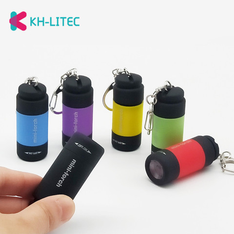 KHLITEC LED Mini-Torch 0.3W 25Lum USB Rechargeable LED Torch Lamp Keychain mini torch bright light 2022 led flashlight ► Photo 1/6