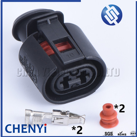 1set 2 pin car waterproof connector 3.5 female 357973202 6N0927997 Sensor plug cable connector 357 973 202 for VW  Audi ► Photo 1/5