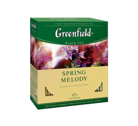 Greenfield Spring Melody Black tea with fruit flavor and scented herbs 1,5*100 gift tea sets  tea bag assorted гринфилд ► Photo 1/2