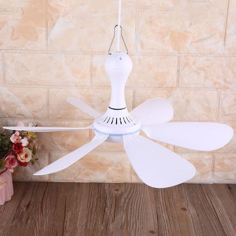 5V USB Powerd Ceiling Fan Camping Outdoor Home Dormitory Bed Tent Hanging Fan Removable 6 Blades Air Cooling Fans ► Photo 1/6