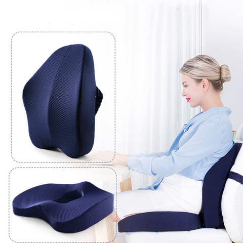 Orthopedic Seat Cushion Memory Foam Pillow Coccyx pad Chair Cushion Support Waist Back Cushion for Car Seat massage Pad ► Photo 1/6