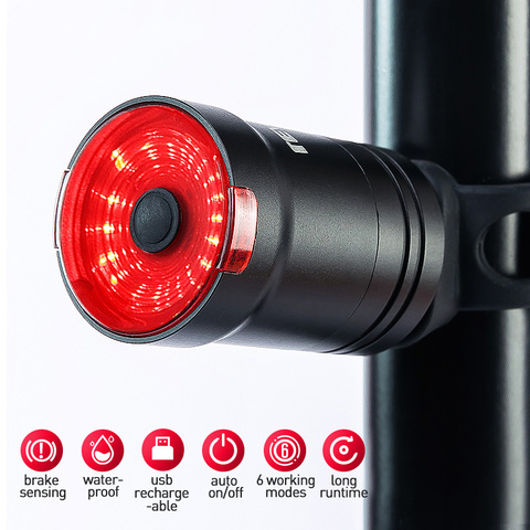 LEADBIKE Bicycle Smart taillight Auto Start/Stop Brake Sensing Bike Rear Light IPX6 USB Rechargeable Led Cycling Tail Light ► Photo 1/6