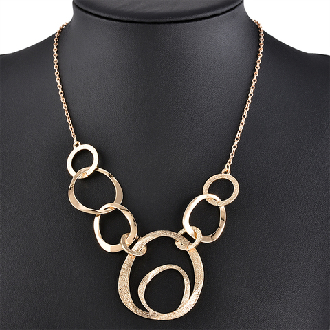 Classical Fashion Exaggerat Annulus Chocker Necklaces Collar Pendant Necklace women Statement Sweater Necklace ► Photo 1/4