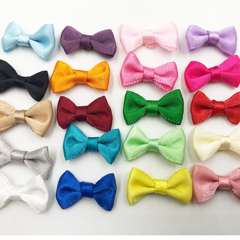 U Pick 100pcs Small Satin Ribbon Bows Flower Appliques sew Craft Kid's cloth Lots A128 ► Photo 1/2