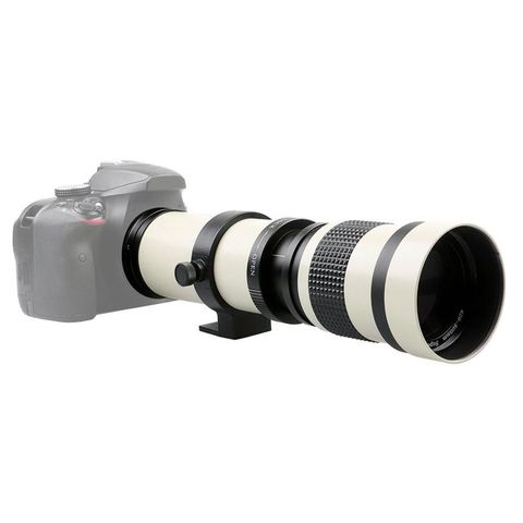 White 420-800mm Aperture F/8.3-16 Telescope Full Manual Focusing Telephoto Zoom Lens for Nikon F Olympus OM Canon EF-S Mount ► Photo 1/6