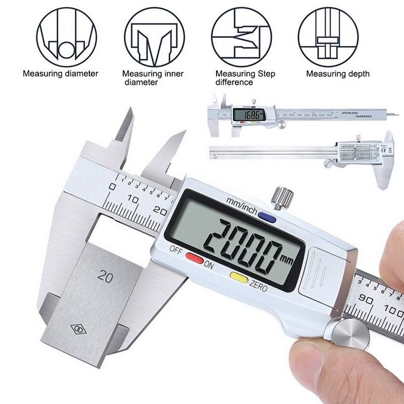 Vernier Caliper Gauge Micrometer Stainless Steel Measuring Tool 0-150mm 