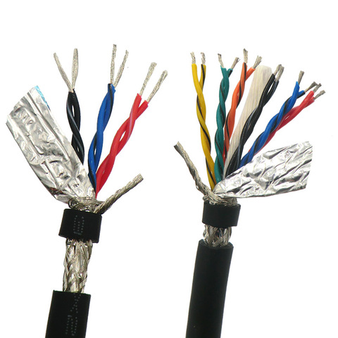 Flexible Twisted Pair Cable Shielded Wire 4,6,8,10,12,14,16,20,26 core Encoder Cable 485 Signal Data Control Wire Tinned copper ► Photo 1/6