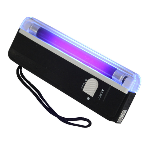2 in 1 portable UV lamp fake money detector hand-held LED flashlight counterfeit currency detector counterfeit currency bill sec ► Photo 1/6