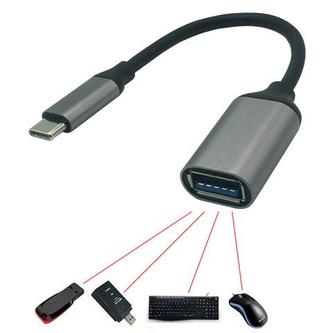 Type C OTG Adapter USB3.1 Type-C to USB 3.0 female high-speed transmission aluminum shell braided Type-C OTG data cable ► Photo 1/1