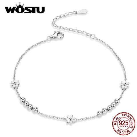 WOSTU 2022 New Arrival 100% 925 Sterling Silver Daisy Flower Bracelet For Women Wedding Bracelets Birthday Gift Jewelry CQB146 ► Photo 1/6