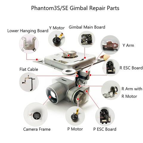 For DJI Phantom3S/SE Gimbal Repair Parts for Phantom3S/SE Replacement Repair Parts Drone ► Photo 1/6