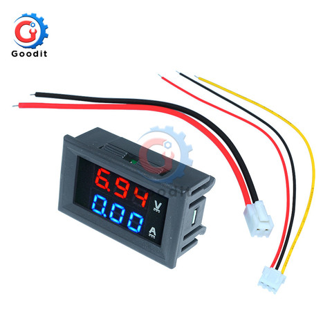 0.28”/0.36”/0.56” LED Digital Voltmeter Ammeter Car Motocycle Voltage Current Meter Volt Detector Tester Monitor Panel Red ► Photo 1/6